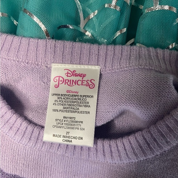 Disney Ariel Little Mermaid 2T Toddler Girl Dress - Picture 3 of 3